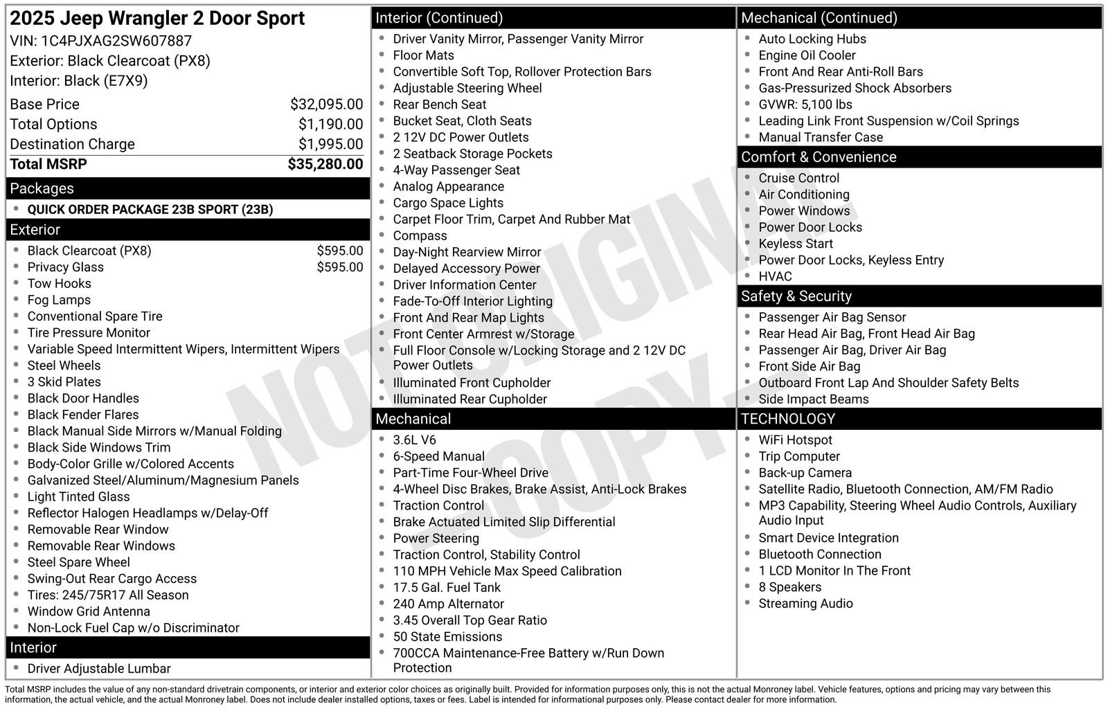 jeep wrangler 2-door 2025 1C4PJXAG2SW607887 image jeep wrangler 2-door 2025 1C4PJXAG2SW607887 image